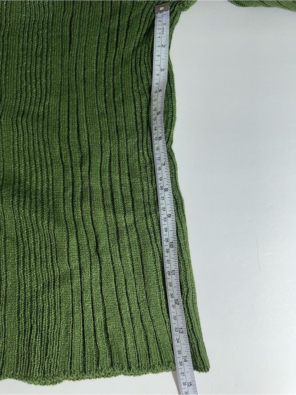 CUPSHE Green Rib One-Shoulder Sweater Womens Sz Medium  Olive Green - Picture 9 of 10